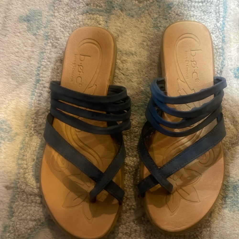 BORN CONCEPT ALISHA STRAPPY SLIP ON SANDAL BLUE SUEDE SZ 7